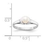 14k White Gold 5mm White Freshwater Cultured Pearl Ring