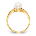14k 6mm White Freshwater Cultured Pearl Filigree Ring