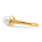 14k 6mm White Freshwater Cultured Pearl Filigree Ring