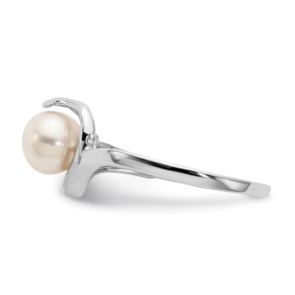 14k White Gold 6mm White Freshwater Cultured Pearl Ring
