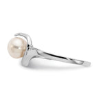 14k White Gold 6mm White Freshwater Cultured Pearl Ring