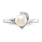 14k White Gold 6mm White Freshwater Cultured Pearl Ring