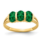 14k 6x4mm Oval Mount St. Helens 3-Stone Ring