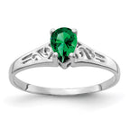 14k White Gold 6x4mm Pear Mount St. Helens Filigree Ring