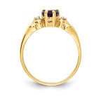 14k 5mm Heart Amethyst and A Diamond Ring