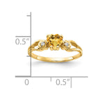 14k 5mm Heart Citrine and A Diamond Ring