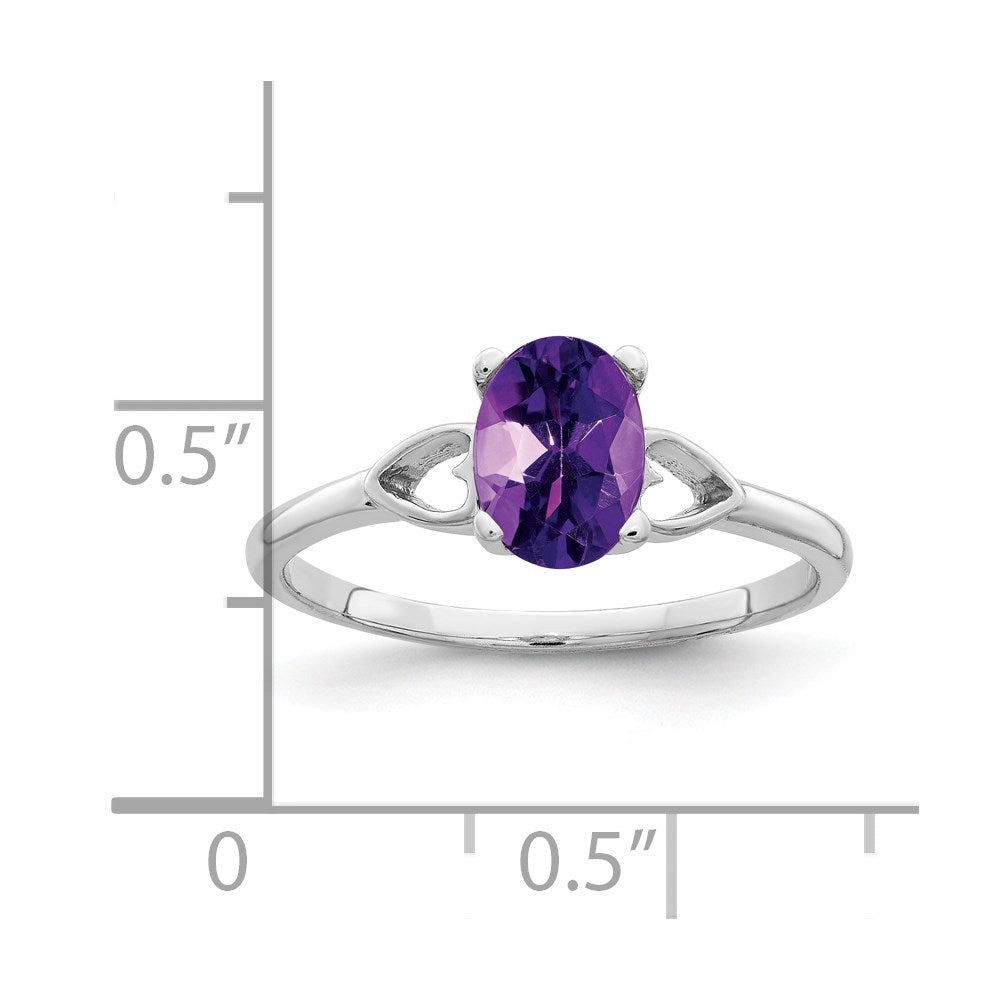 14k White Gold 7x5mm Oval Amethyst Ring