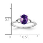 14k White Gold 7x5mm Oval Amethyst Ring