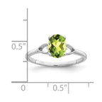 14k White Gold 7x5mm Oval Peridot Ring
