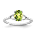 14k White Gold 7x5mm Oval Peridot Ring