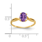 14k 7x5mm Oval Amethyst Twist Ring