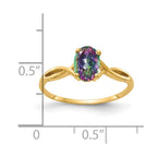 14k 7x5mm Oval Mystic Fire Topaz Twist Ring