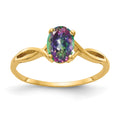 14k 7x5mm Oval Mystic Fire Topaz Twist Ring