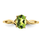 14k 7x5mm Oval Peridot Twist Ring