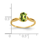 14k 7x5mm Oval Peridot Twist Ring