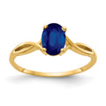 14k 7x5mm Oval Blue Sapphire Ring