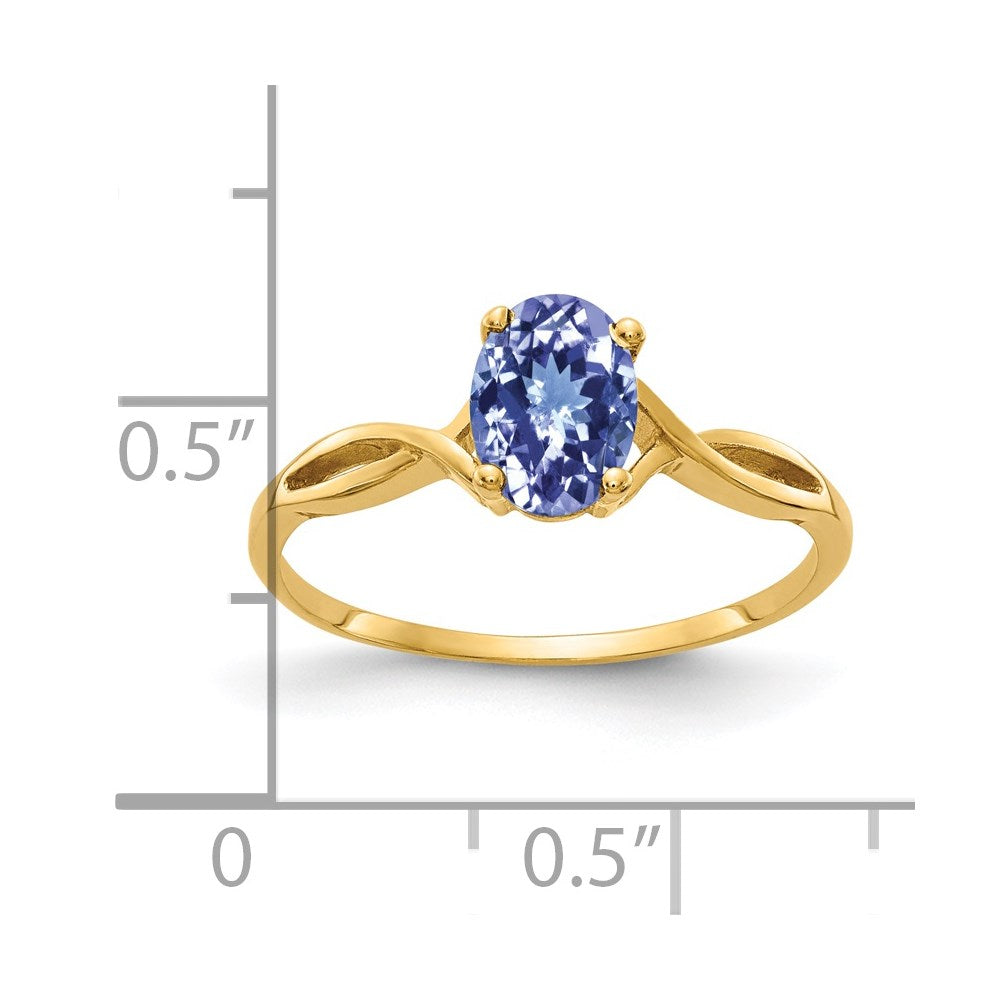 14k 7x5mm Oval Tanzanite Ring