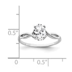 14k White Gold 7x5mm Oval Cubic Zirconia Twist Ring