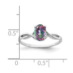 14k White Gold 7x5mm Oval Mystic Fire Topaz Twist Ring