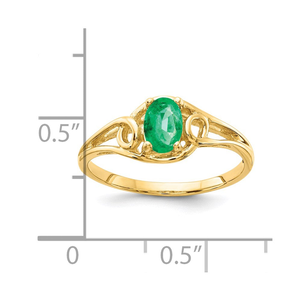 14k 6x4mm Oval Emerald Ring