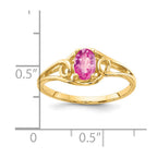 14k 6x4mm Oval Pink Sapphire Ring