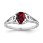 14k White Gold 6x4mm Oval Lab-Created Ruby Ring
