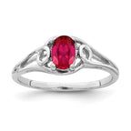 14k White Gold 7x5mm Oval Ruby Ring