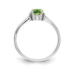 14k White Gold 7x5mm Oval Peridot ring