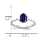 14k White Gold 7x5mm Oval Blue Sapphire Ring