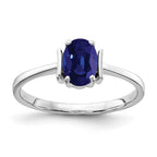 14k White Gold 7x5mm Oval Blue Sapphire Ring