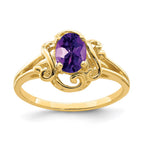 14k 7x5mm Oval Amethyst Ring