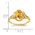 14k 7x5mm Oval Citrine Ring
