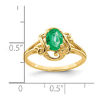 14k 7x5mm Oval Emerald Ring