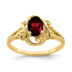 14k 7x5mm Oval Garnet Ring