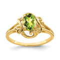 14k 7x5mm Oval Peridot Ring