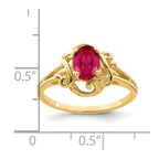 14k 7x5mm Oval Ruby Ring
