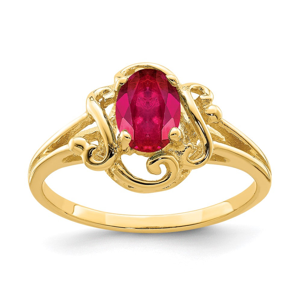 14k 7x5mm Oval Ruby Ring