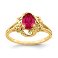 14k 7x5mm Oval Ruby Ring