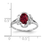 14k White Gold 7x5mm Oval Lab-Created Ruby Ring