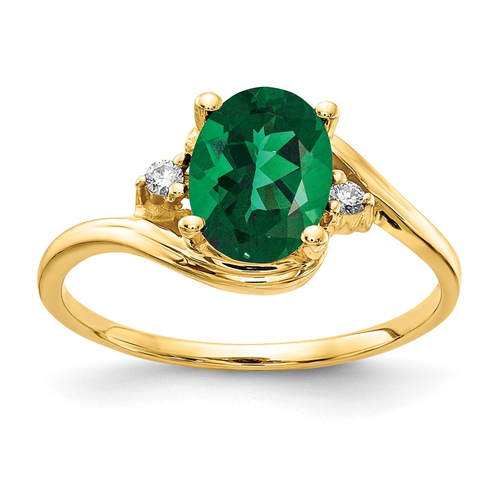 14k 8x6mm Oval Mount St. Helens and AAA Diamond Ring