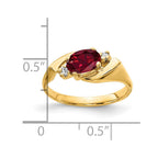 14k 7x5mm Oval Lab-Created Ruby and 1/20 carat VS Diamond Ring