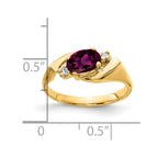 14k 7x5mm Oval Rhodolite Garnet and AA Diamond Ring
