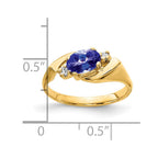 14k 7x5mm Oval Tanzanite and 1/20 carat AA Diamond Ring