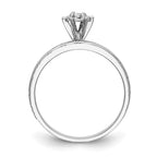 14k White Gold AA Quality 1/20 carat Diamond Trio Complete Engagement Ring