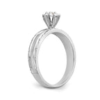 14k White Gold AA Quality 1/20 carat Diamond Trio Complete Engagement Ring