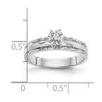 14k White Gold AA Quality 1/20 carat Diamond Trio Complete Engagement Ring