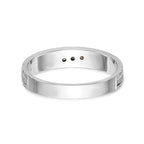 14k White Gold AA Quality .03 carat Diamond Trio Ladies Complete Wedding Band