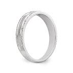 14k White Gold AA Quality .03 carat Diamond Trio Ladies Complete Wedding Band
