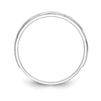 14k White Gold AA Quality .03 carat Diamond Trio Mens Complete Wedding Band