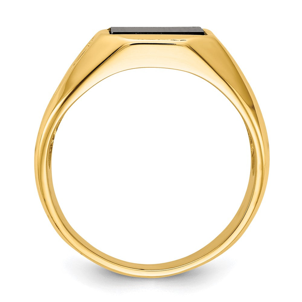 IB Goodman 14k 9.25mm Square Onyx Mens Ring